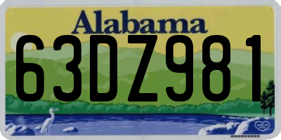 AL license plate 63DZ981