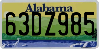 AL license plate 63DZ985
