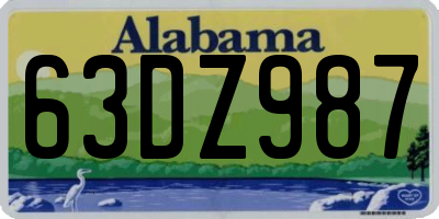 AL license plate 63DZ987