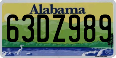 AL license plate 63DZ989