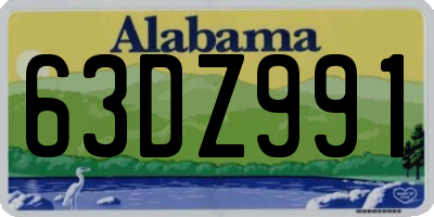 AL license plate 63DZ991