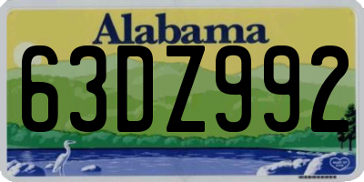 AL license plate 63DZ992