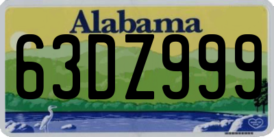 AL license plate 63DZ999