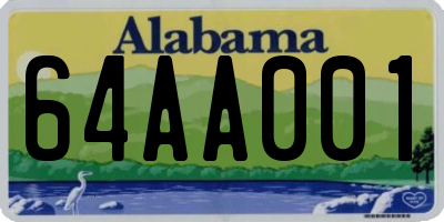AL license plate 64AA001