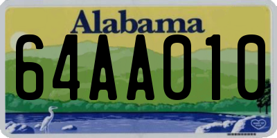 AL license plate 64AA010