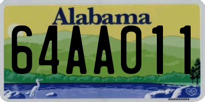 AL license plate 64AA011