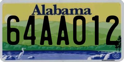 AL license plate 64AA012