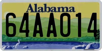 AL license plate 64AA014