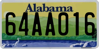 AL license plate 64AA016