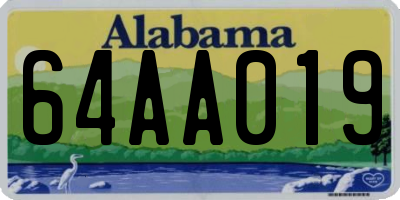 AL license plate 64AA019