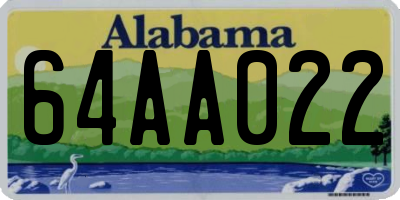 AL license plate 64AA022