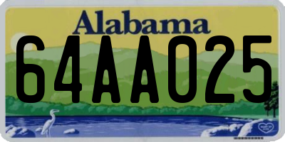 AL license plate 64AA025