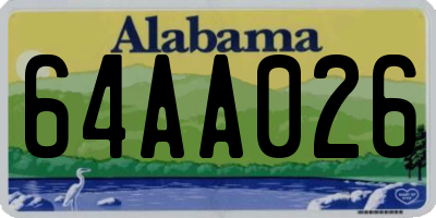 AL license plate 64AA026