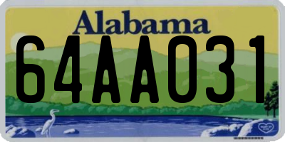 AL license plate 64AA031