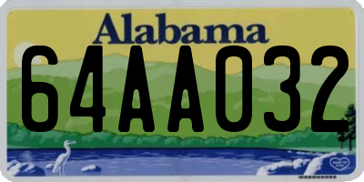 AL license plate 64AA032