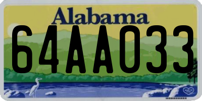 AL license plate 64AA033