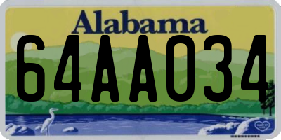 AL license plate 64AA034