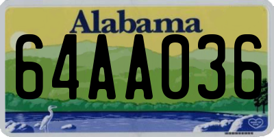 AL license plate 64AA036