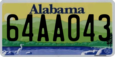 AL license plate 64AA043