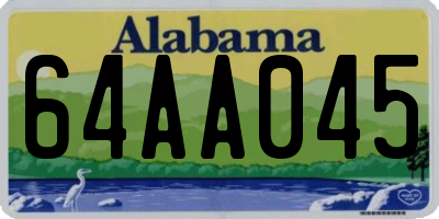 AL license plate 64AA045