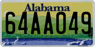 AL license plate 64AA049