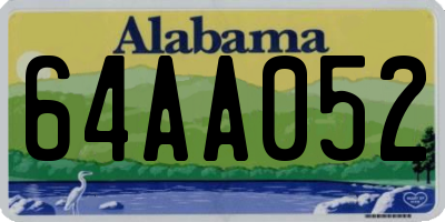 AL license plate 64AA052