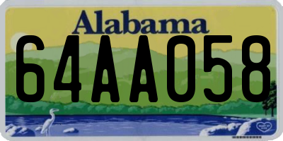 AL license plate 64AA058