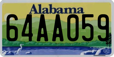 AL license plate 64AA059
