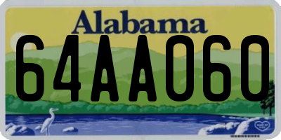AL license plate 64AA060