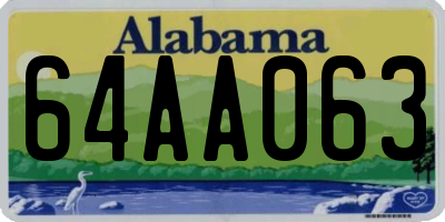 AL license plate 64AA063