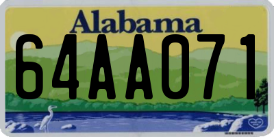 AL license plate 64AA071