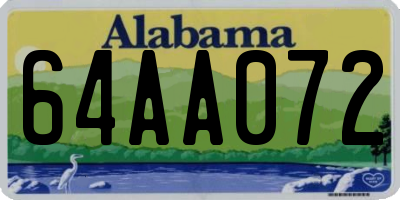 AL license plate 64AA072