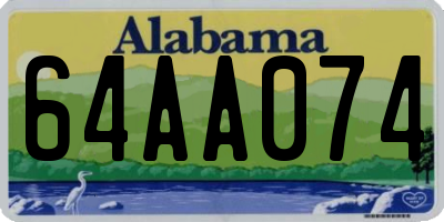 AL license plate 64AA074