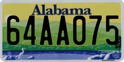 AL license plate 64AA075