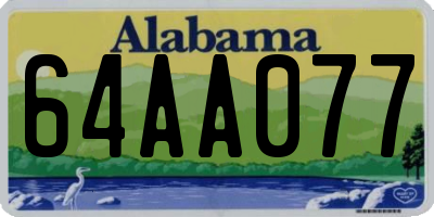 AL license plate 64AA077