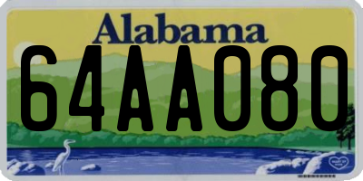 AL license plate 64AA080