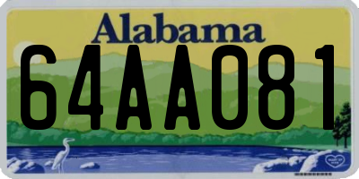 AL license plate 64AA081
