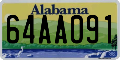 AL license plate 64AA091