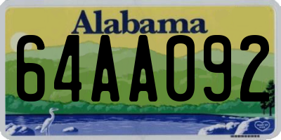 AL license plate 64AA092