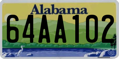 AL license plate 64AA102