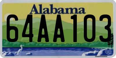 AL license plate 64AA103