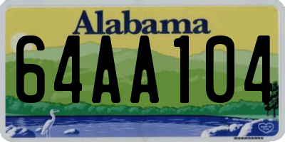 AL license plate 64AA104