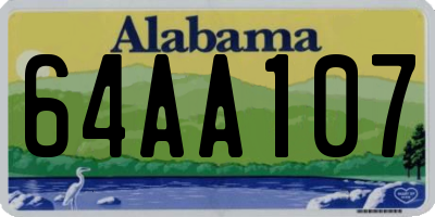 AL license plate 64AA107