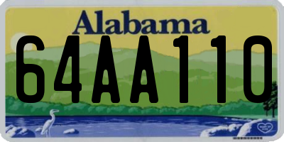 AL license plate 64AA110