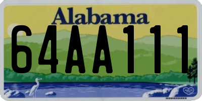 AL license plate 64AA111