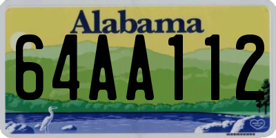 AL license plate 64AA112