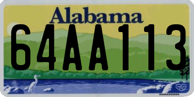 AL license plate 64AA113