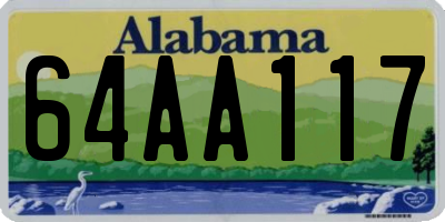 AL license plate 64AA117
