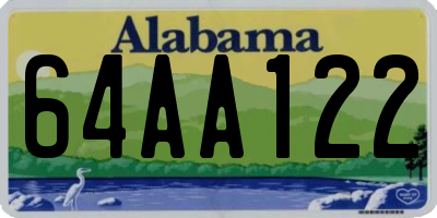 AL license plate 64AA122