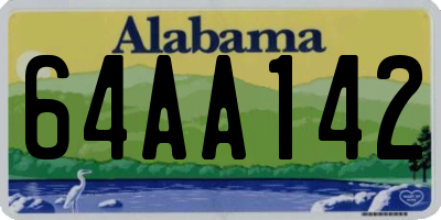 AL license plate 64AA142